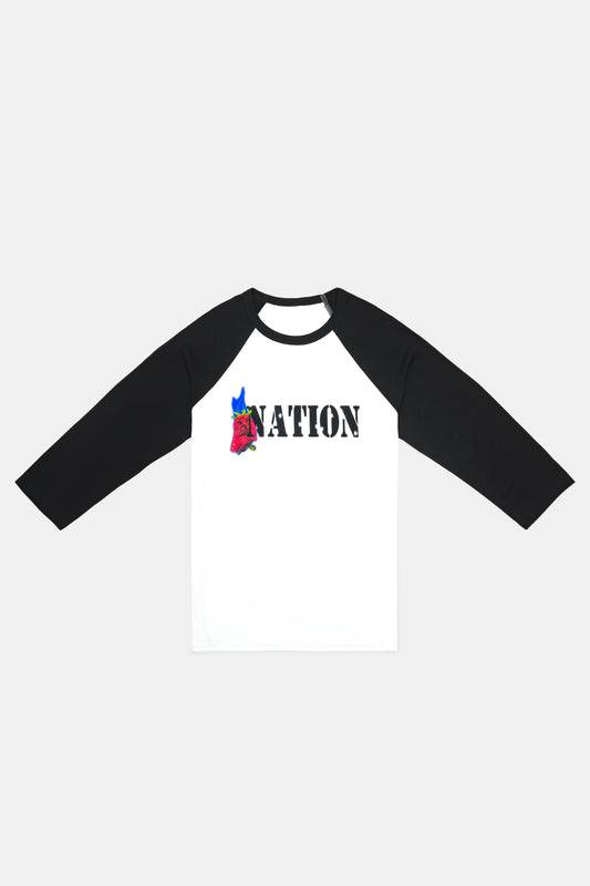 Nation / Strawberry Raglan / Black-White